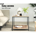 Artiss Rectangular Coffee Table 93cm Walnut Olin