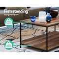 Artiss Rectangular Coffee Table 93cm Walnut Olin
