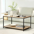 Artiss Rectangular Coffee Table 93cm Walnut Olin