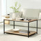 Artiss Rectangular Coffee Table 93cm Walnut Olin