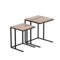 Artiss Nesting Coffee Table Set of 2 Walnut