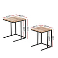 Artiss Nesting Coffee Table Set of 2 Walnut
