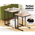 Artiss Nesting Coffee Table Set of 2 Walnut