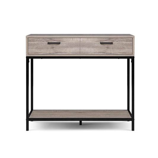 Artiss Console Table Hall Entry Desk Drawer Storage Oak
