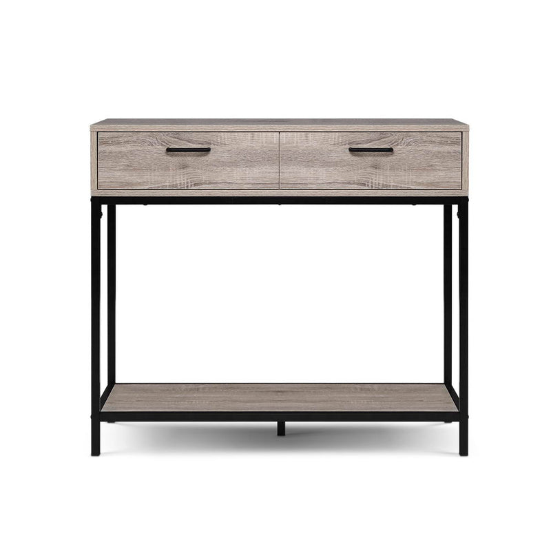 Artiss Console Table Hall Entry Desk Drawer Storage Oak