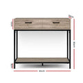 Artiss Console Table Hall Entry Desk Drawer Storage Oak