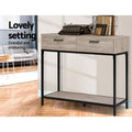 Artiss Console Table Hall Entry Desk Drawer Storage Oak