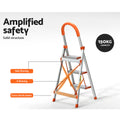 Giantz 3 Step Ladder Folding Aluminium Non Slip Platform