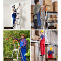 Giantz 5 Step Ladder Folding Aluminium Non Slip Platform