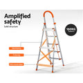 Giantz 5 Step Ladder Folding Aluminium Non Slip Platform