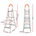 Giantz 6 Step Ladder Folding Aluminium Non Slip Platform