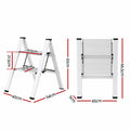 Giantz 2 Step Ladder Multi-Purpose Folding Aluminium Light Weight Platform