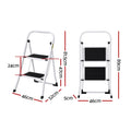 Giantz 2 Step Ladder Folding Steel Platform Lightweight