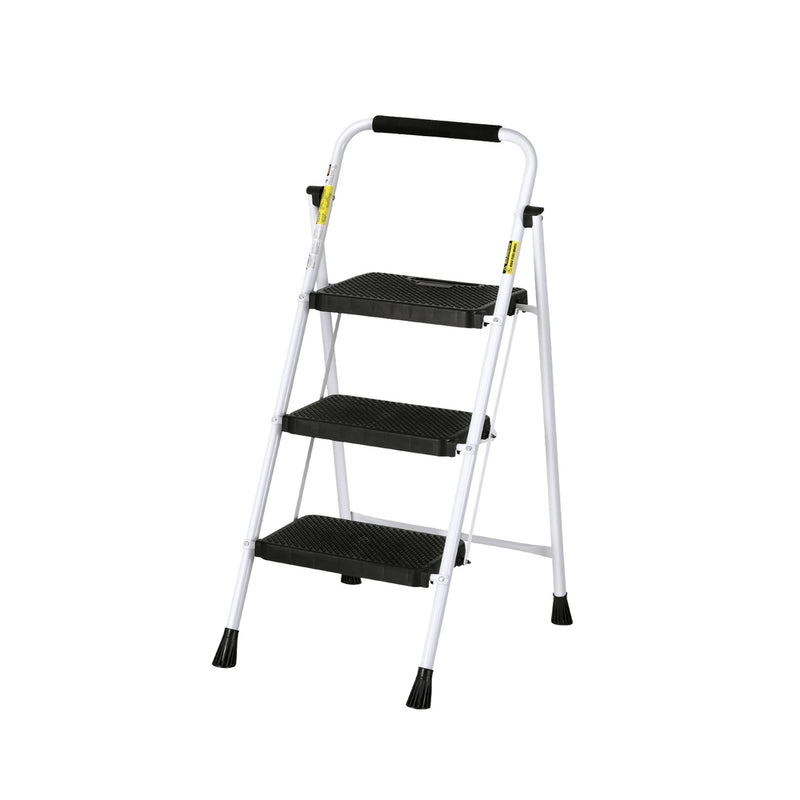 Giantz 3 Step Ladder Folding Steel Platform Lightweight