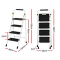 Giantz 4 Step Ladder Folding Steel Lightweight Platform