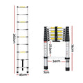 Giantz 2.6M Telescopic Ladder Aluminium Extension Adjustable
