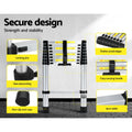 Giantz 2.6M Telescopic Ladder Aluminium Extension Adjustable