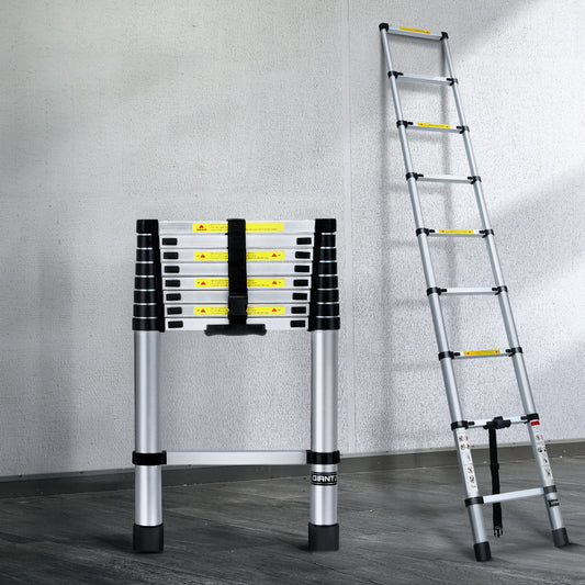 Giantz 2.6M Telescopic Ladder Aluminium Extension Adjustable