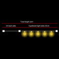 LED Festoon String Lights 20m Outdoor Christmas Wedding Waterproof