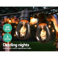 LED Festoon String Lights 20m Outdoor Christmas Wedding Waterproof
