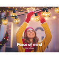 Jingle Jollys 23m LED Festoon String Lights 20 Bulbs Christmas