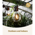 Solar 17m LED Festoon Lights Outdoor String Christmas Party Decor