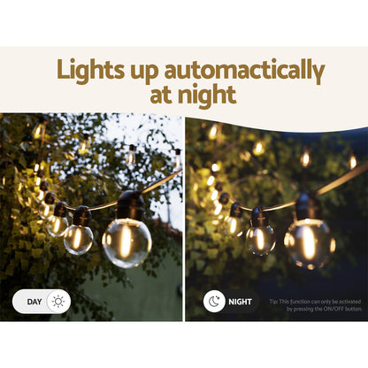 17m Solar Festoon Lights Outdoor LED String Light Christmas Wedding Decor