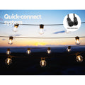 50m Solar LED Festoon Lights Outdoor String Warm White Xmas Wedding
