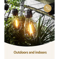 Solar Festoon Lights 17m LED Outdoor String Warm White Christmas