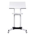Artiss Mobile Lectern Stand, Adjustable Sit-to-Stand Presentation Podium w/ Wheels White