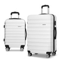 Wanderlite 2Pc Luggage Set 20-28in Spinner Hard Shell TSA Lock White