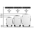 Wanderlite 3Set Luggage 20 24 28 Inch TSA Lock Spinner White
