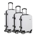 Wanderlite 3Set Luggage 20 24 28 Inch TSA Lock Spinner White