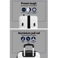 Wanderlite 3Set Luggage 20 24 28 Inch TSA Lock Spinner White