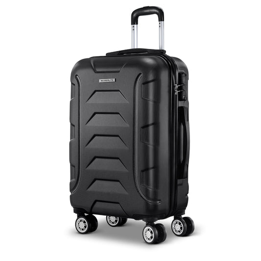 Wanderlite 20" Hard Shell Carry On Luggage Suitcase Zipper Lock Black