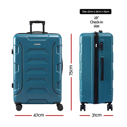 Wanderlite 28" Luggage Suitcase Trolley Travel TSA Lightweight Hard Case Teal