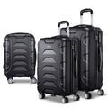 Wanderlite 3pc Luggage Set 20 24 28in TSA Lock Spinner Black
