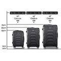 Wanderlite 3pc Luggage Set 20 24 28in TSA Lock Spinner Black