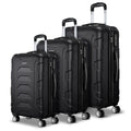 Wanderlite 3pc Luggage Set 20 24 28in TSA Lock Spinner Black