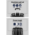 Wanderlite 3pc Luggage Set 20 24 28in TSA Lock Spinner Black