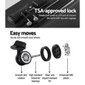 Wanderlite 3pc Luggage Set 20 24 28in TSA Lock Spinner Black