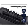 Wanderlite 3pc Luggage Set 20 24 28in TSA Lock Spinner Black