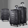 Wanderlite 3pc Luggage Set 20 24 28in TSA Lock Spinner Black