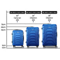 Wanderlite 3Set 20 24 28 Inch Luggage TSA Lock Spinner Hard Shell Blue