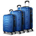 Wanderlite 3Set 20 24 28 Inch Luggage TSA Lock Spinner Hard Shell Blue