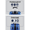 Wanderlite 3Set 20 24 28 Inch Luggage TSA Lock Spinner Hard Shell Blue