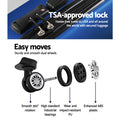 Wanderlite 3Set 20 24 28 Inch Luggage TSA Lock Spinner Hard Shell Blue