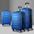 Wanderlite 3Set 20 24 28 Inch Luggage TSA Lock Spinner Hard Shell Blue