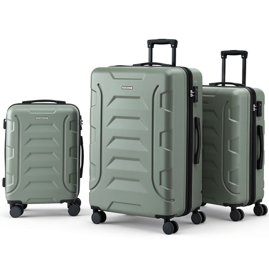 Wanderlite 3pcs Hard Suitcase Luggage Set TSA Lightweight Travel