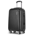 Wanderlite 20 Inch Hard Shell Carry On Luggage Black Zipper Lock